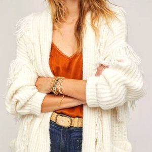Anthropologie Amanza Fringed Cardigan